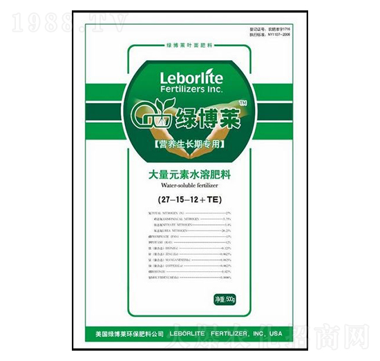 �ߵ��ʹ���Ԫ��ˮ�ܷ�27-15-12+TE-��G�Ƽ�