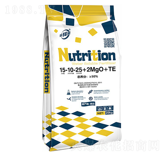 大量元素水溶肥15-10-25+2MgO+TE-豐釋星-沃克萊